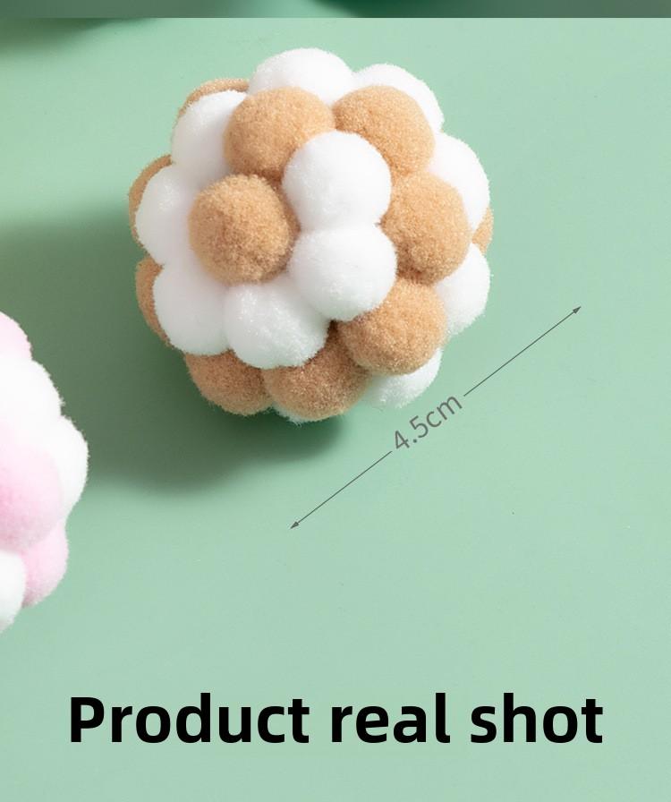 Product Introduction of Cat Toy Ball Teaser Cat Ball Cat Hair Ball Self-Entertainment Silent Ball Plush Ball Pet Toy 10
