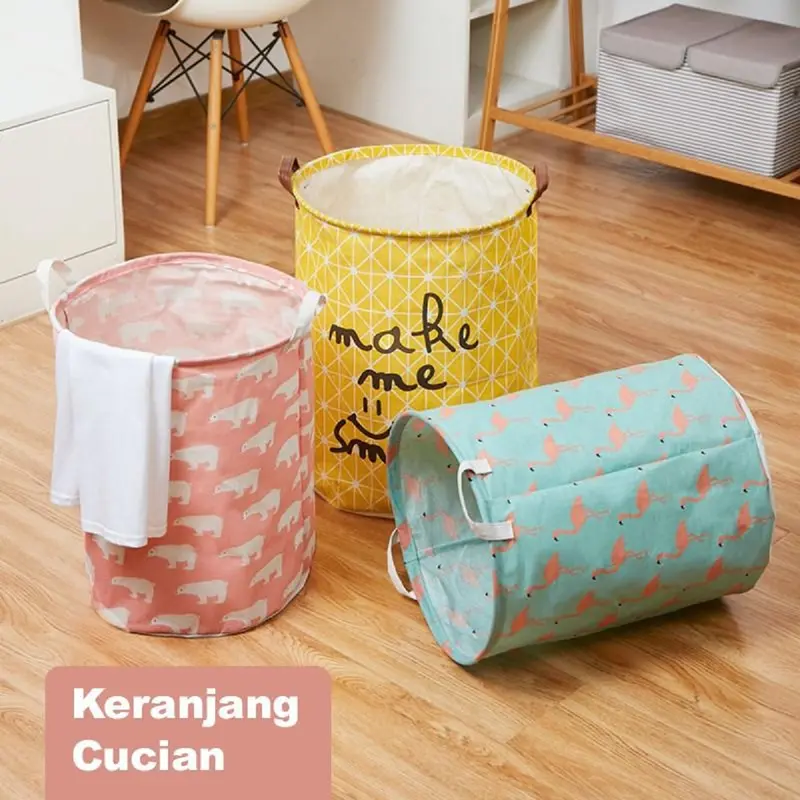 Starlight Keranjang Laundry Baju Kotor Keranjang Baju Bulat Multifungsi Motif Karakter HSB204 0