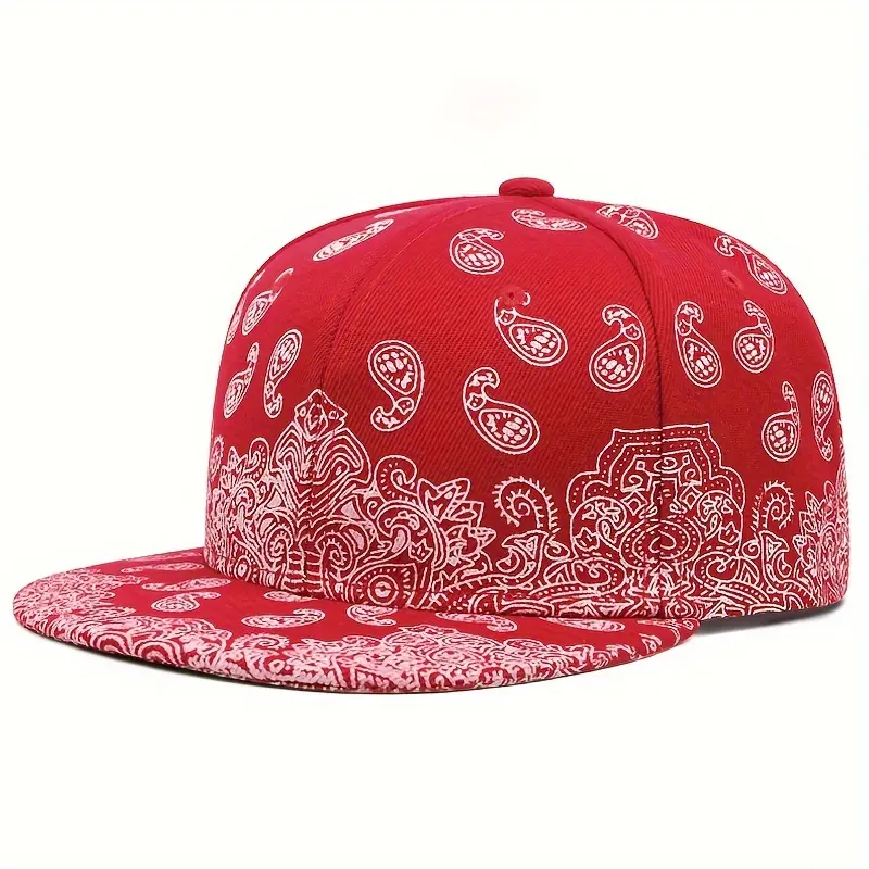 New Arrival Hip-Hop Paisley Print Snapback Cap - Lightweight, Adjustable, Paisley Pattern Baseball Cap, bonnets silk bonnets cowboy accessories 4