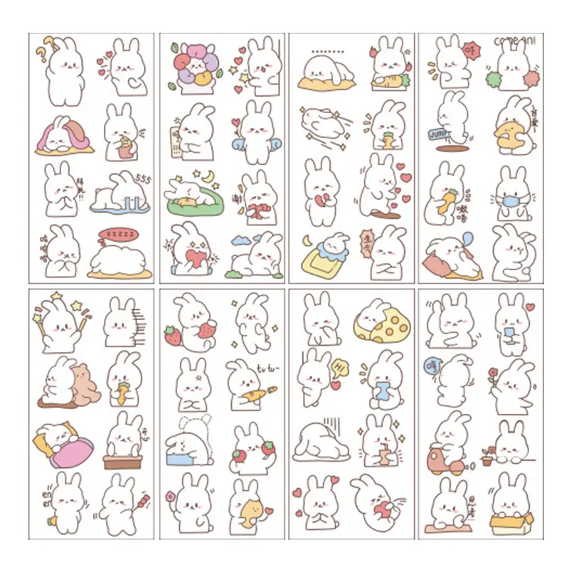 8 lembar stiker pvc motif lucu-lucu Alat Paper Stationery 4