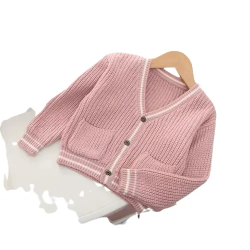 TETSU STORE  Sweater Cardigan Rajut Nakara Garis Tangan Anak / Sweater Rajut Anak Lucu Usia 2-12tahun 0