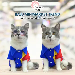 Pawsitive Vibes Kostum Kucing Seragam Indomaret  - Baju Kucing Anjing Lucu Cowok Cewek - Baju Kucing Anjing Kelinci Monyet Murah Model Kasir Indomaret