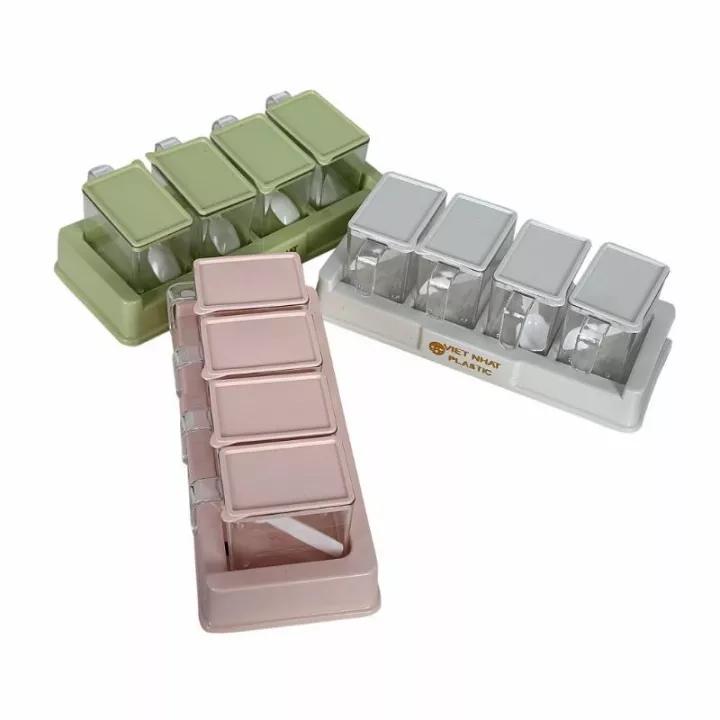 Lọ gia vị - Lọ chia gia vị 4 hộp đựng gia vị cao cấp 2939