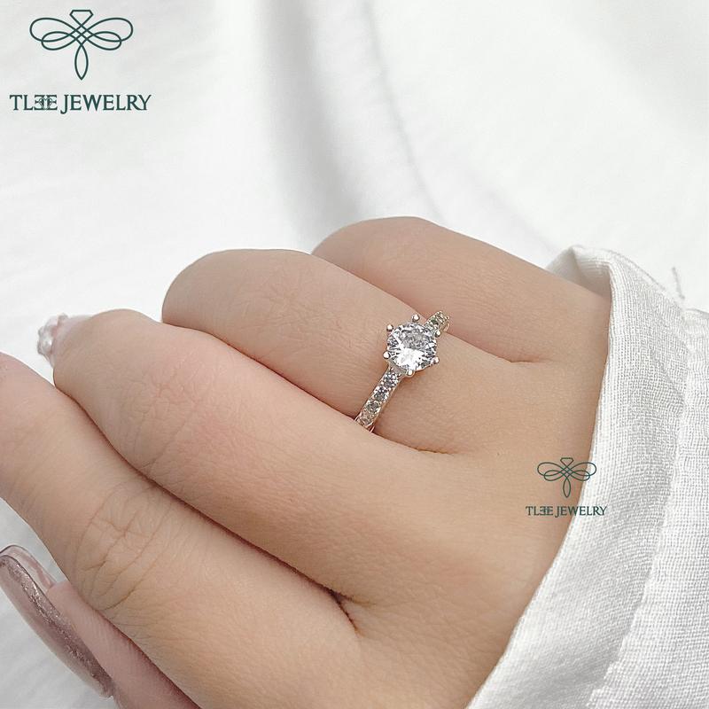 Product Introduction of Nhẫn bạc nữ TLEE đính đá sáu chấu viền bằng sang trọng TLEE JEWELRY A0124 4