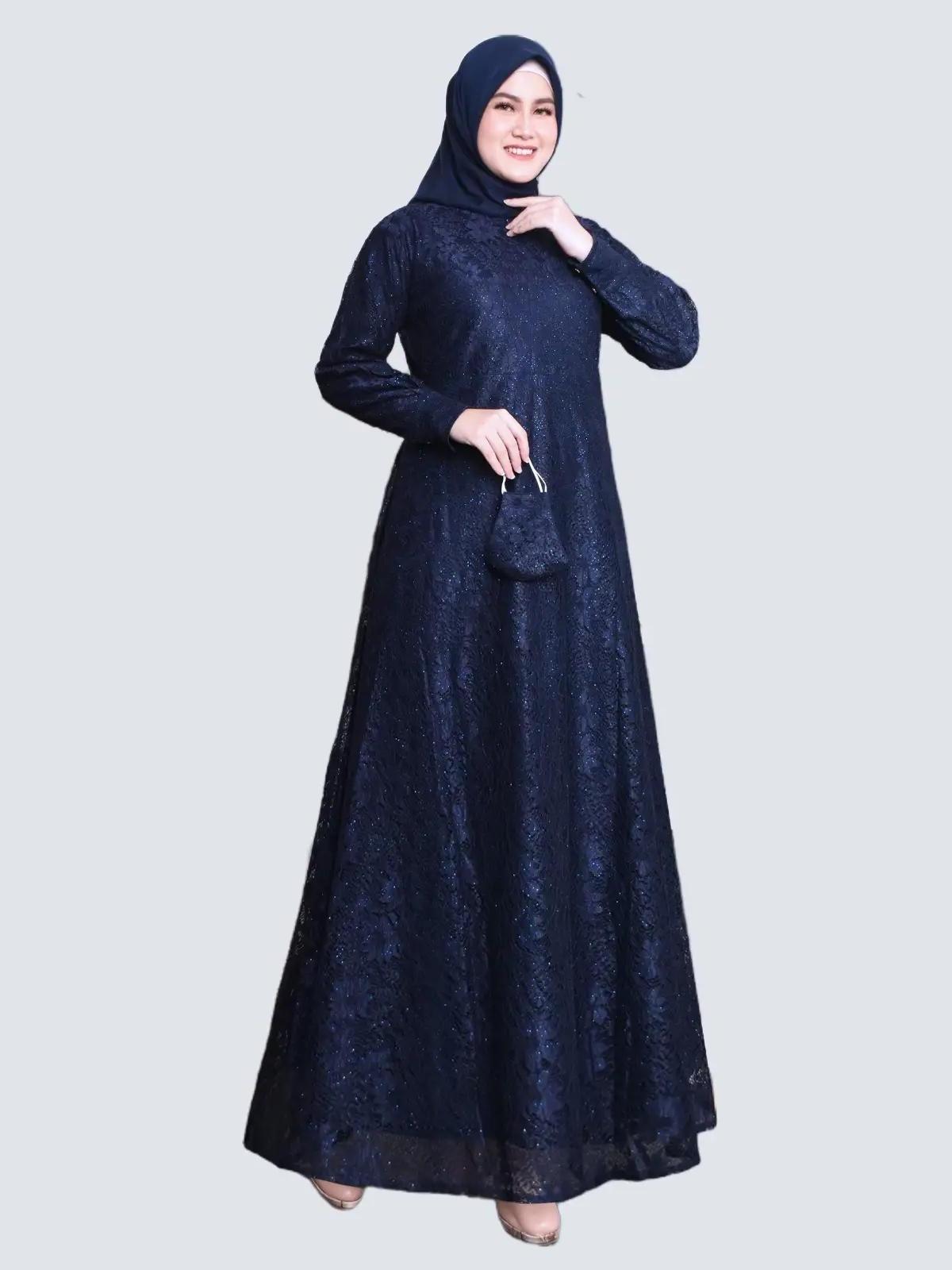 gamis safana gamis burkat jumbo dress kondangan dress pesta free masker Wanita Muslim Mewah Lembut Tebal