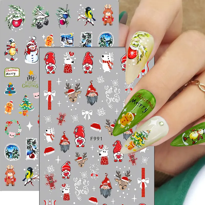 Miếng Dán Móng Tay, Chủ Đề Người Bánh Gừng Và Cây Giáng Sinh, Miếng Dán Làm Móng, Decal Can Dán Móng Tay, Đồ Dùng Phụ Kiện Móng Tay, Thích Hợp Cho Các Chuyên Gia