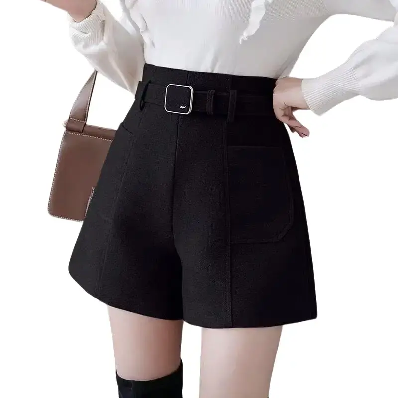 quần short đai vuông túi kiểu mã 01 N Đen ữ Women Pants 1