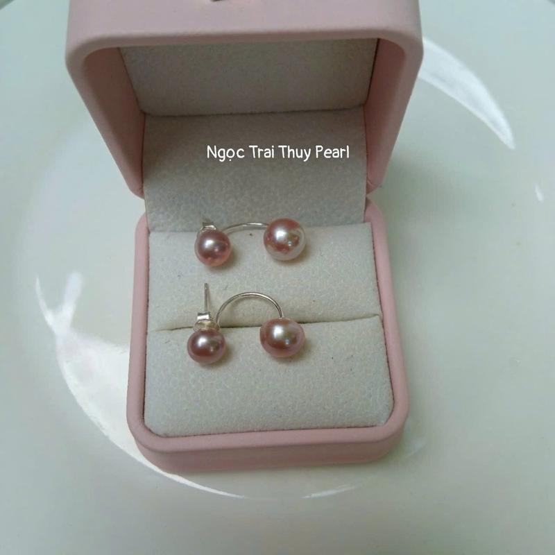 Product Introduction of Bông tai ngọc trai dáng treo size 7 -8mm dạng bán cầu  các màu đeo 2 kiểu 28