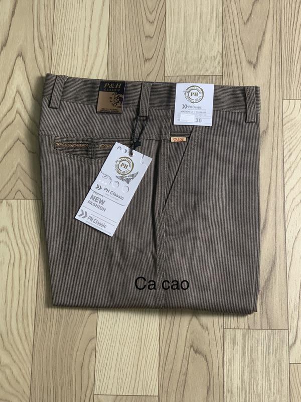 Quần kaki trung niên vải in caro