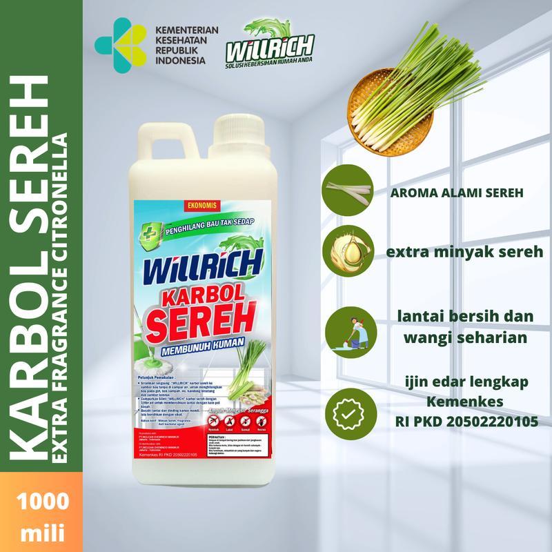 Karbol Sereh Willrich 1 Liter Pembersih Lantai Premium 1
