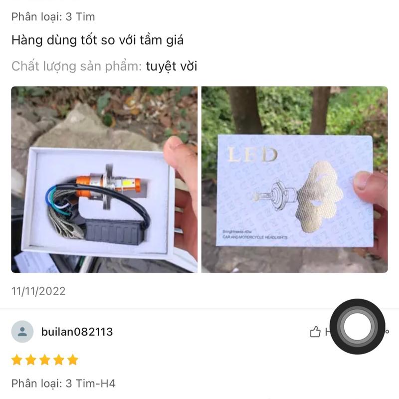 Đèn pha Led CYT 3 tim chính hãng đuôi công tản nhiệt điện áp DC 12v ánh sáng trắng chân cắm H4 &M5 Phụ Tùng 3