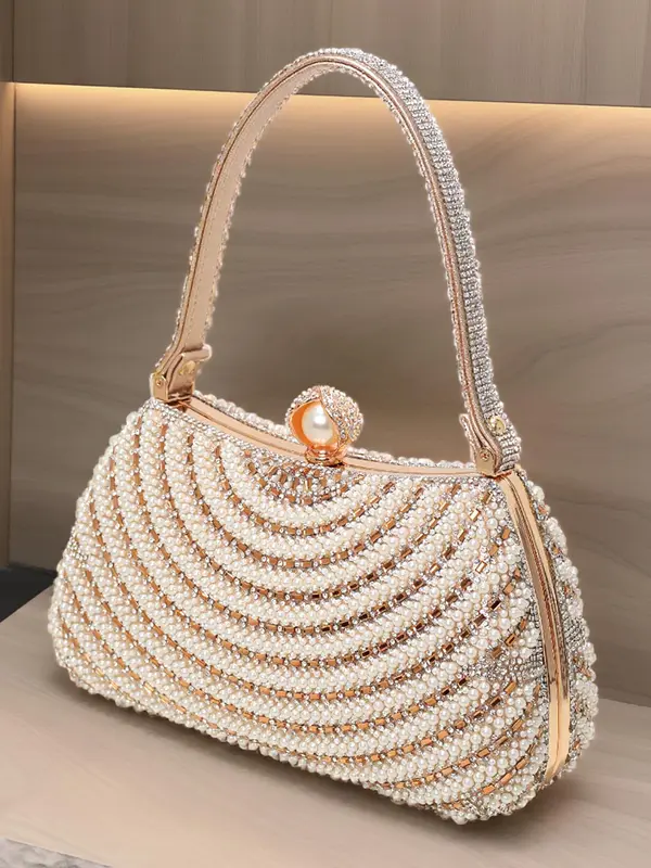 Women's Elegant Rhinestone Decorated Evening Bag, Exquisite Trendy Handbag, Fashionable Bag for Party Decoration 2