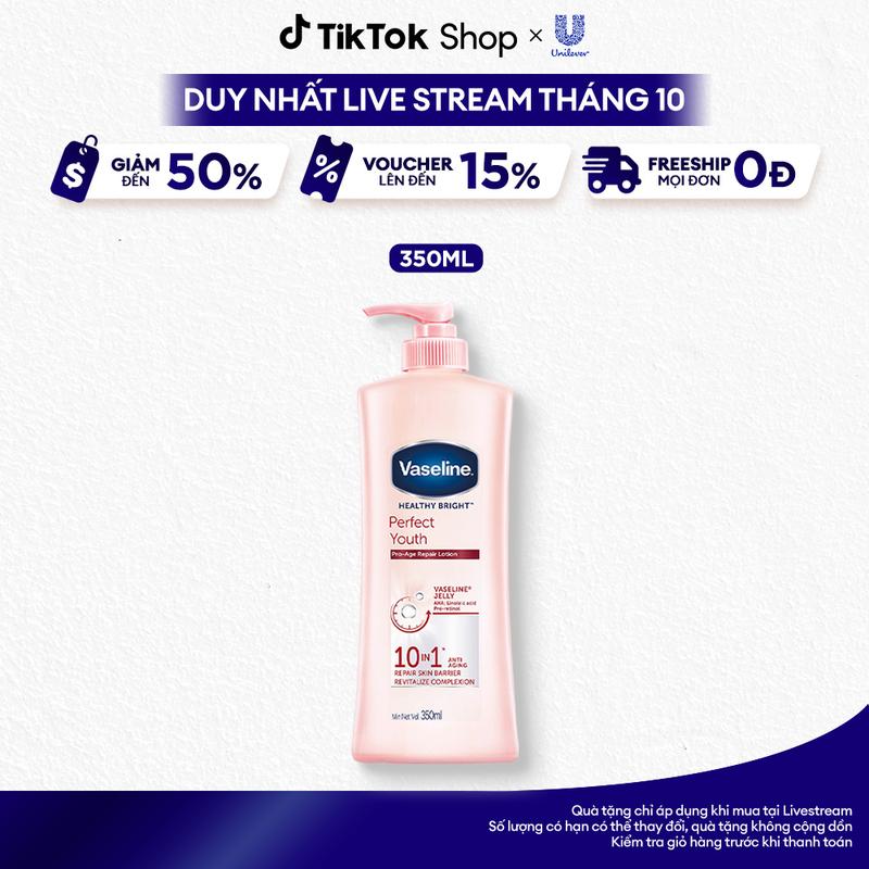 [FS] Sữa Dưỡng Body Dưỡng Ẩm Vaseline Perfect Youth Lotion Phức Hợp Pro-Retinol Giúp Da Trẻ Hóa & Cải Thiện Nếp Nhăn Nữ 350ML [3]