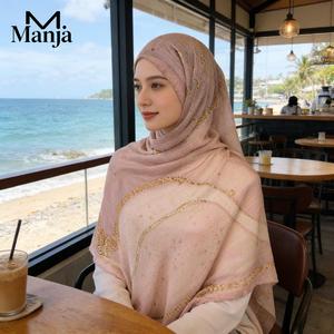 Selendang Fesyen Bercorak Tudung Shawls Hijab Kapas Lembut Dan Bernafas Untuk Muslimah