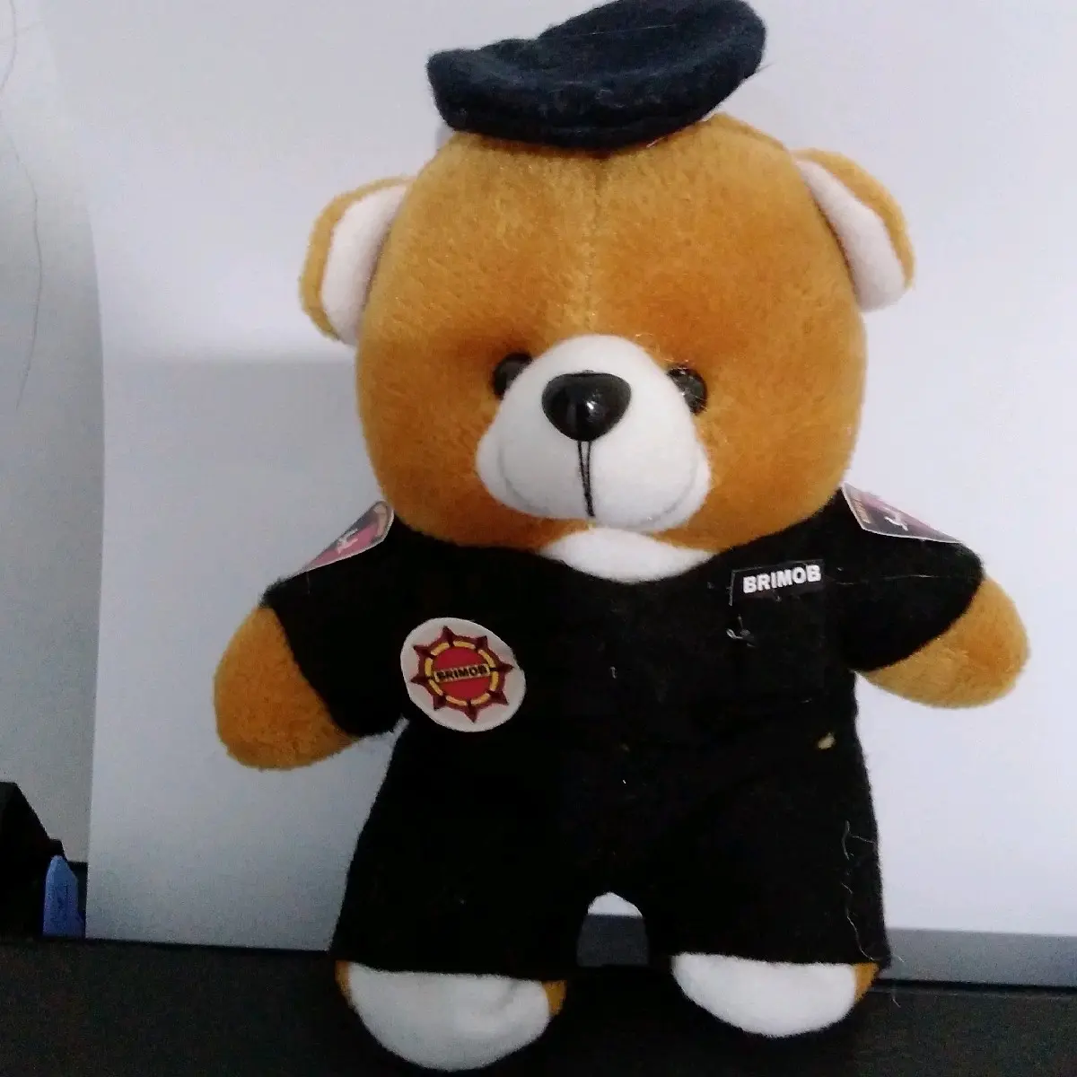 boneka bear boneka profesi  brimob ukuran 14cm