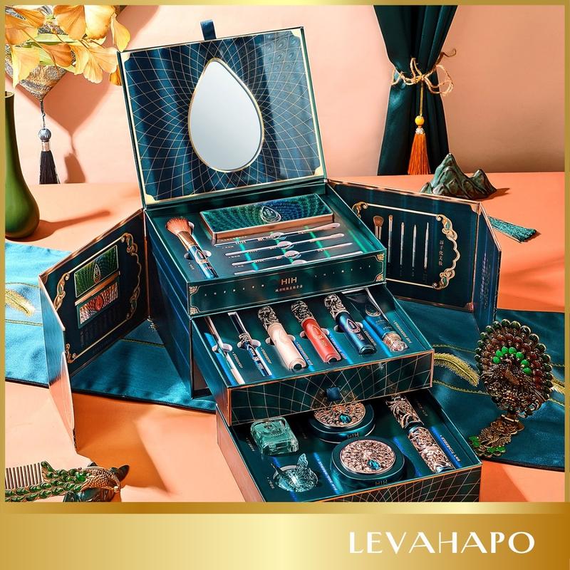 Bộ Trang Điểm Quà Tặng Nội Địa Trung Makeup Sắc đẹp HIH 18 Món Nữ Cosmetic Son Perfume Son Kem Phấn Phủ Son Môi Che Khuyết Điểm Mỹ Phẩm Women Phấn Mắt Xịt Thơm