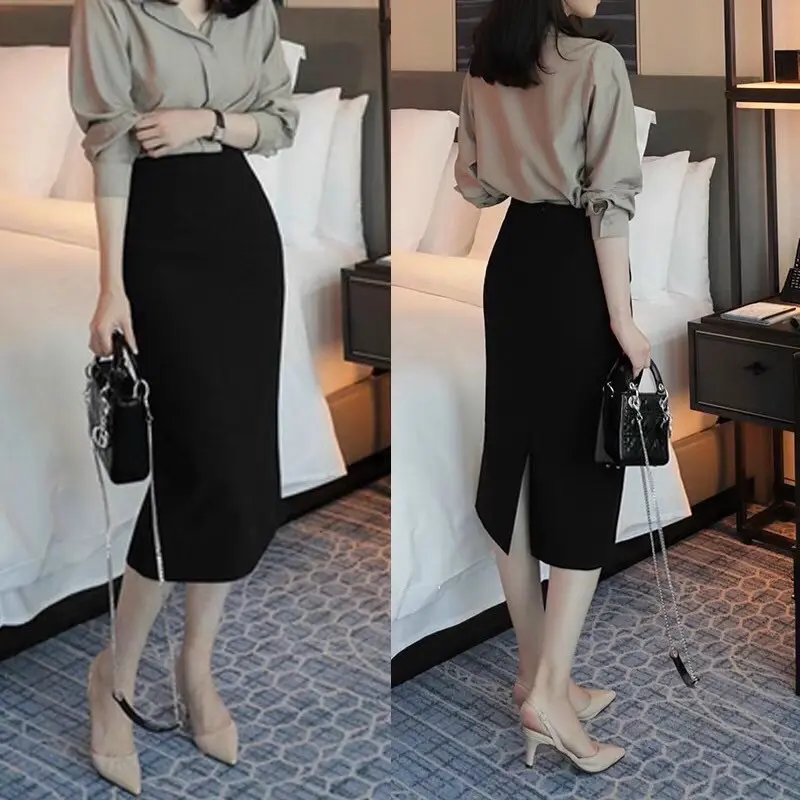 Chân váy bút chì dáng dài midi xẻ tà sau chất umi cao cấp co giãn tốt (M1) có bigsize