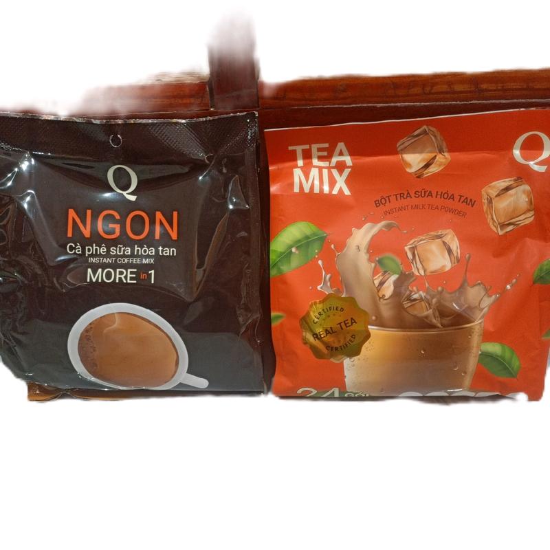 Combo 1b Trà Sữa Trần Quang + 1b Cafe Sữa Ngon Trần Quang - Đậm Vị Trà Béo Vị Sữa - 24 Ống - Cà Phê