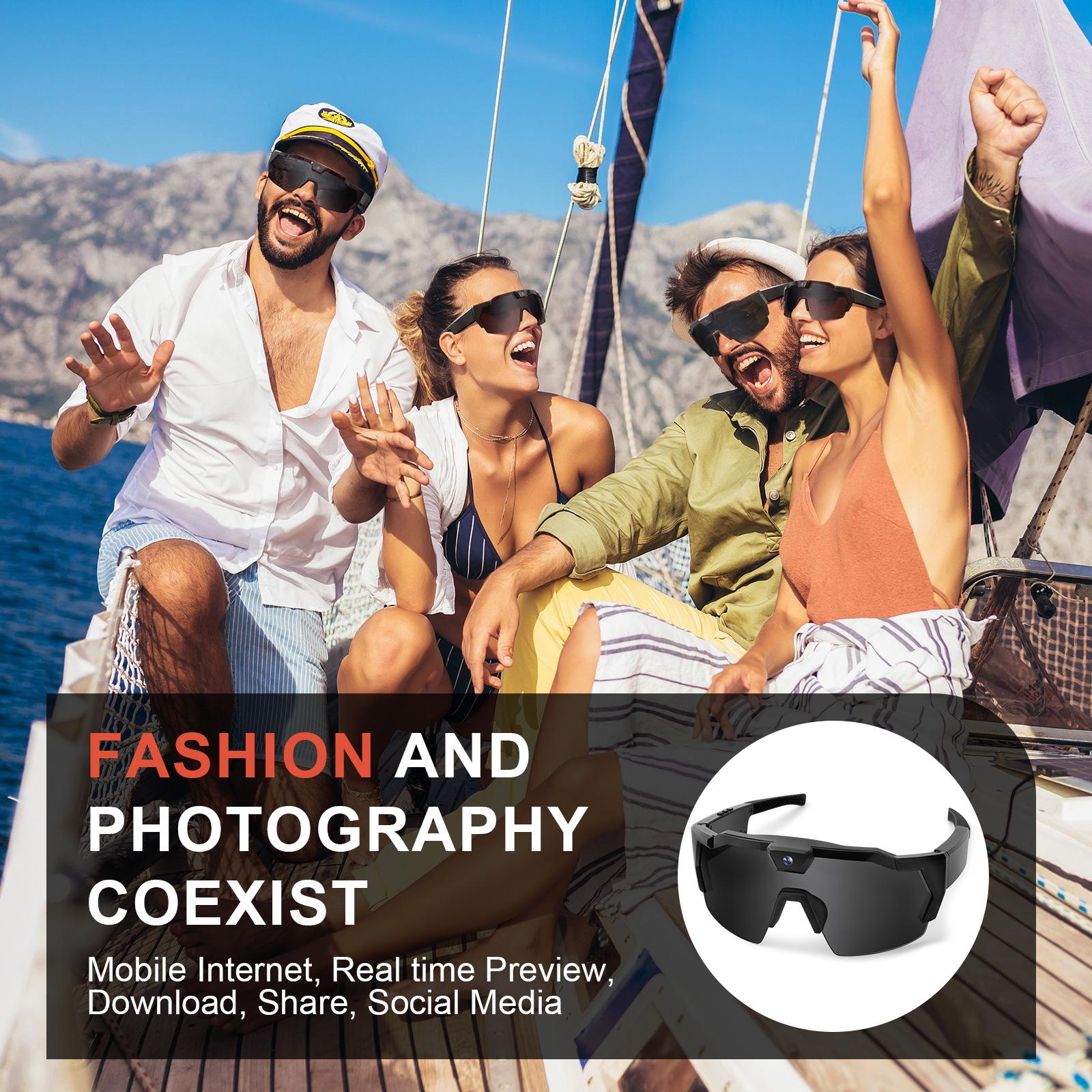 AI Smart Glasses 1200W Pixel 8K HD Camera Video Recording Outdoor Cycling Skiing Windproof Eye Protection Photography Sunglasses - Image 4