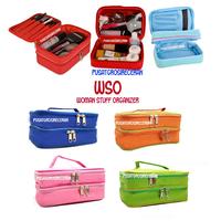 Gambar WSO - Woman Stuff Organizer (Tas Kosmetik 2 Susun) Cosmetic Bag Hitam Pink dari Pusat Grosir Eceran Kota Surakarta 2 Tokopedia