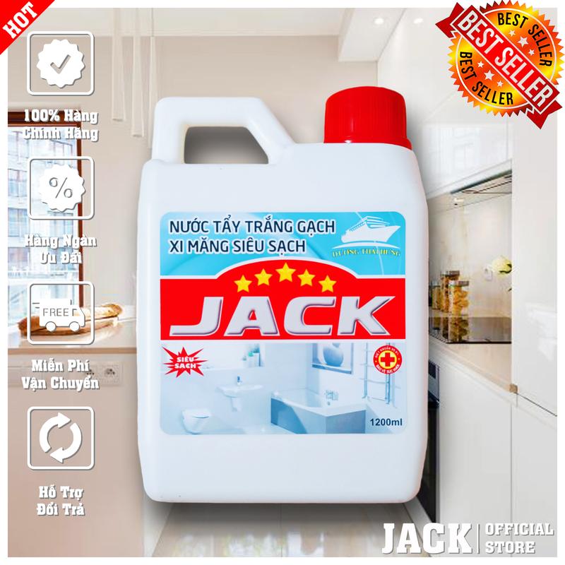 Nước Tẩy Xi Măng, Tẩy Trắng Gạch, Tẩy Rong Rêu, Tẩy Toilet, Bồn Cầu, Nhà Vệ Sinh, Nhà Tắm Bị Ố Vàng JACK 1200ml Làm Sạch Nhanh Chóng, dodung giadung, Nước Tẩy Rửa Đa Năng