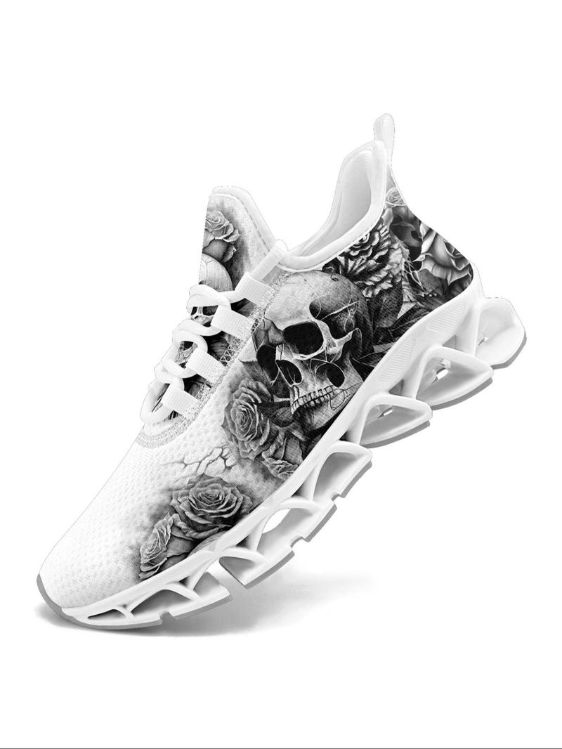 Product Introduction of Men's Eagle Print Lace Up Low Top Sneakers, Casual Comfortable Breathable Sports Running Shoes, Male All-match Round Toe Shoes for Daily Wear 6