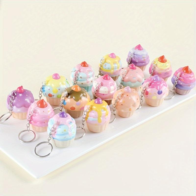 Product Introduction of Cute Ice Cream Keychain Set: Stress Toy, Ice cream Shape Squishes Toy, PU Sensory Fidget Toys Cute Cartoon Key Rings For Kids' Parties And Goodie Bags 1