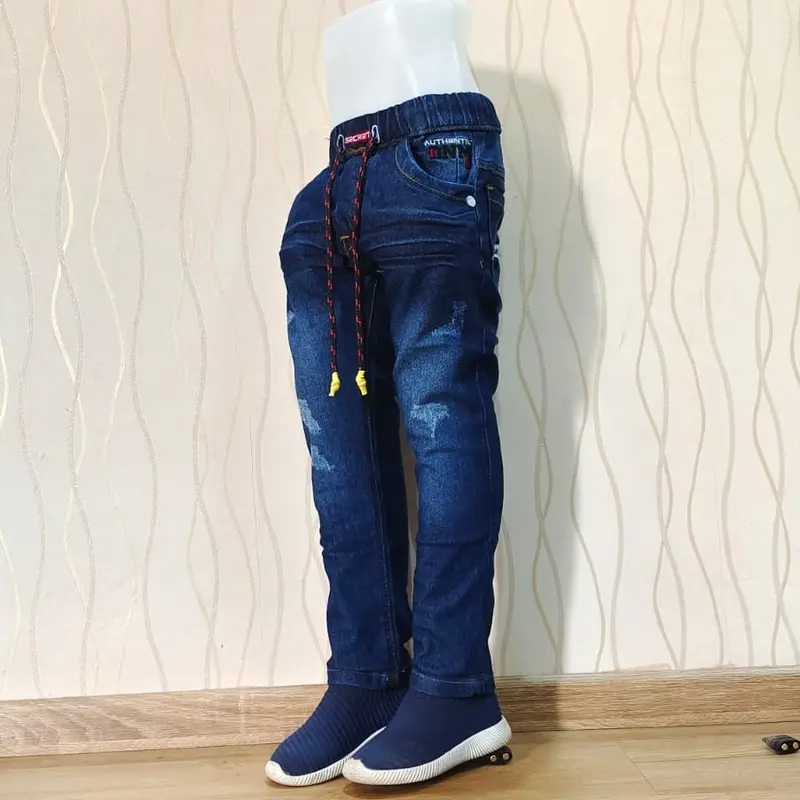 Celana Panjang Anak Laki-laki Usia 4 - 12 Tahun Bahan Jeans Stretch / Melar Model Sobek DISTRO Gaul kekinian motif Fashion /leTackling 1