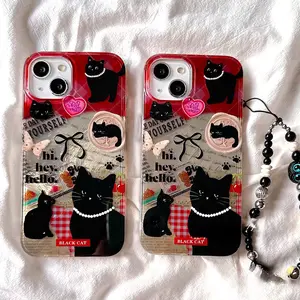 Case untuk iPhone Kucing Hitam Kasus ponsel 11 12 13 14 15 16 17 untuk iPhone Kasus ponsel iPhone 11 PRO MAX 12 PRO MAX 13 PRO MAX 14 14PLUS 14PRO MAX 15 15PLUS 15PRO MAX 16PRO MAX Casing yang cantik X XSMAX XR 7 8PLUS