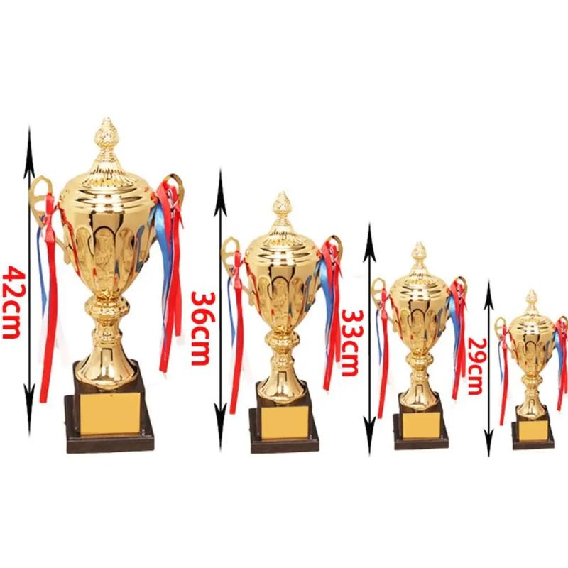 Product Introduction of Sports Games Gold Trophy Awards Champion Metal Model Small Prize Cup with Lid School Rewarding Supply Winner Award Trophy Toy 2