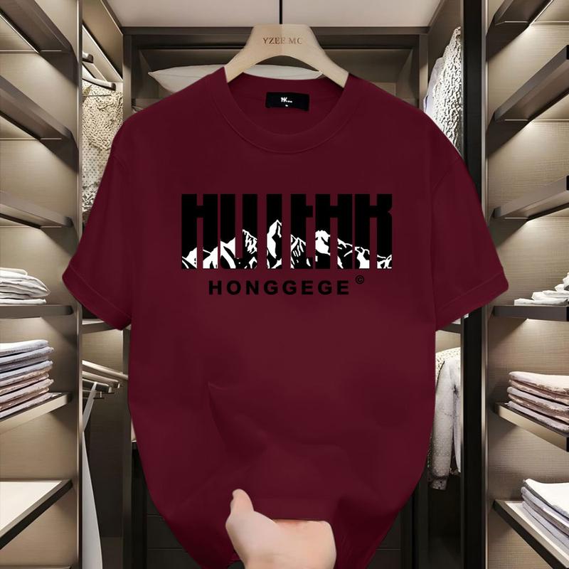 Product Introduction of Áo Thun Ngắn Tay Dáng Rộng Thường Ngày 100% Cotton, In Chữ Và Núi, Dành Cho Nam 16