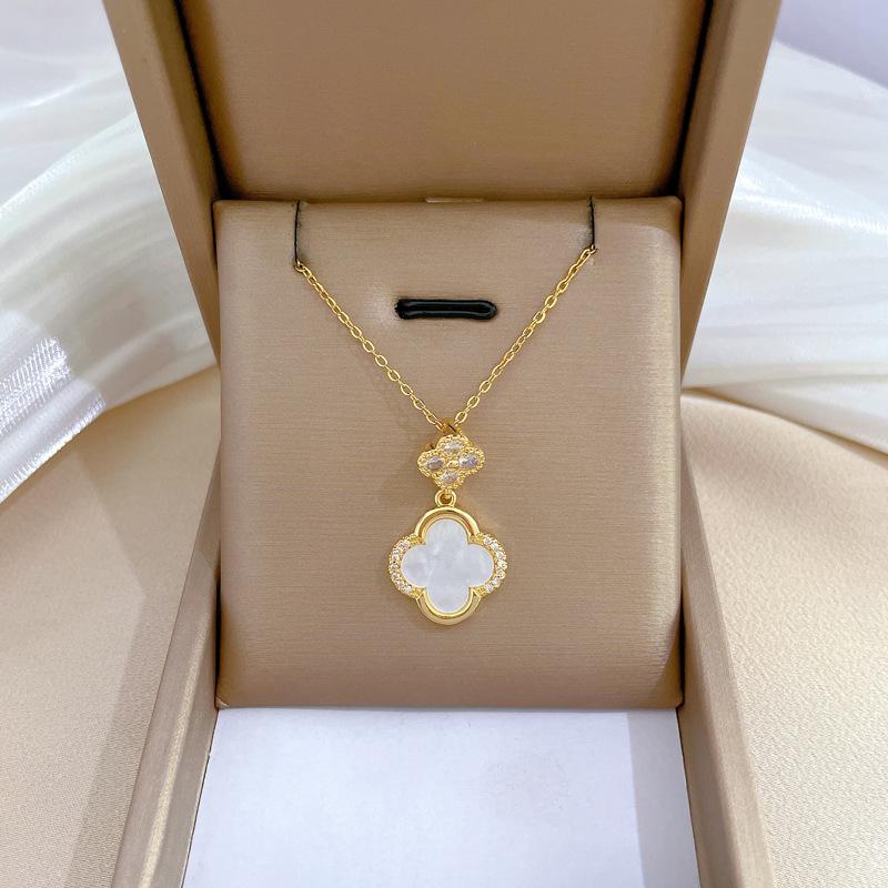 Product Introduction of Vòng Cổ Hoa Bốn Lá, Hàng Mới Về, Dành Cho Phụ Nữ Và Bé Gái, Thanh Lịch, Chất Liệu Thép Titan Cao Cấp, Vỏ Hai Mặt, Dây Chuyền Xương Đòn, Bán Chạy Women Trang Sức Jewelry Chain dây  cỏ  4  lá 17