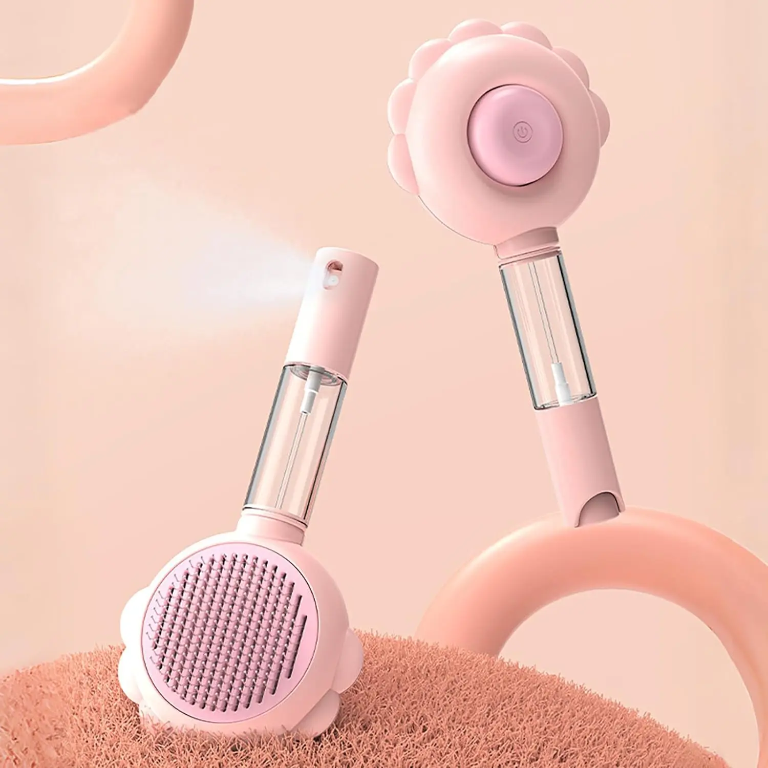 Easy-to-Clean Spray Brush for Cats, Steam Brush for Removing Loose Hair from Puppies, Steamy Misting Pet Massage Comb