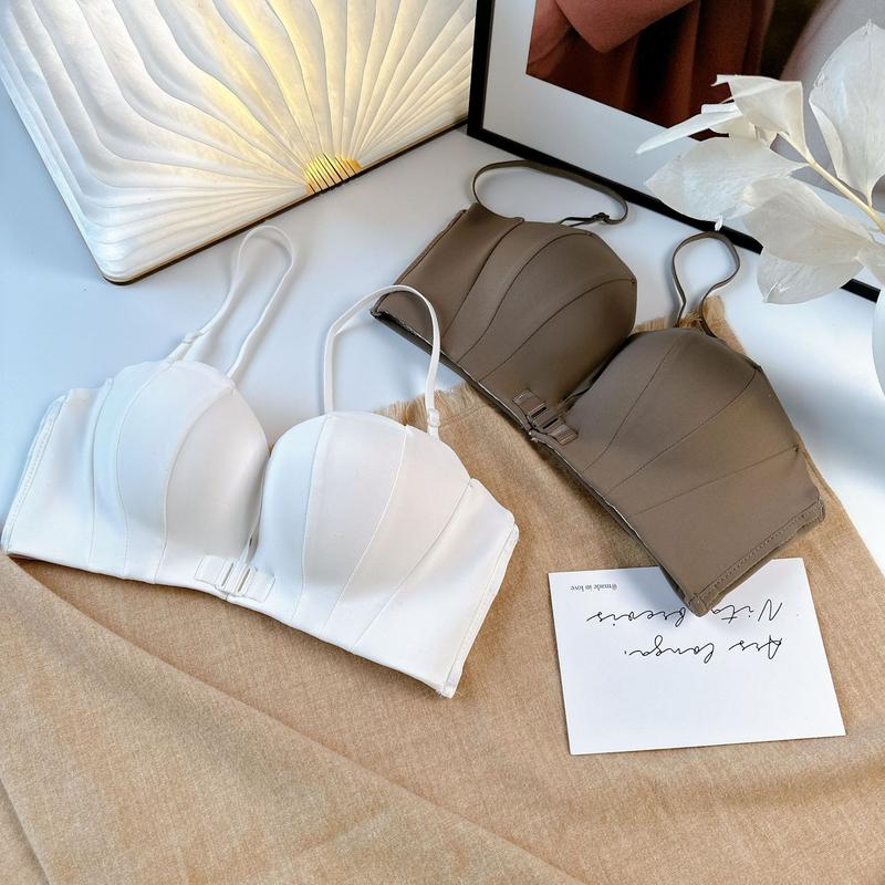Product Introduction of Underwear, women's, front buckle, no straps, push-up, no-trace, seamless, wrapped chest, bra, non-slip, breathable and comfortable, no bunching, comfortable, suitable for spring, summer, autumn winter, very beautiful 36