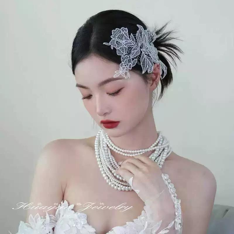 Hoa ren cài tóc cô dâu phong cách sang trọng tinh tế 3