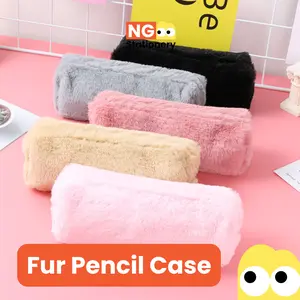 NG Stationery - Tempat Pensil Fur Pencase Tempat Pensil Bulu Soft Plush Pencase Tas Pensil Kosmetik/ Pouch Makeup Kecil