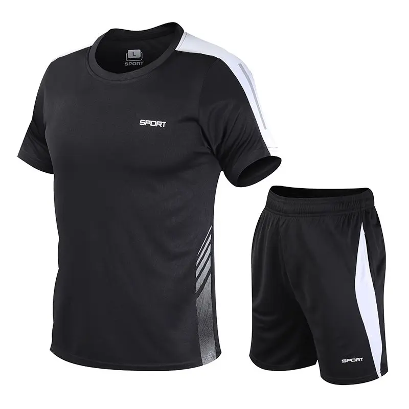 Ice Silk Quick-Drying Sports Suit Sports Short-Sleeved T-shirt Sports Shorts Lightweight and Comfortable Fitness Running Clothes
