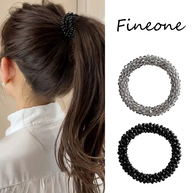 Tali Rambut Manik Kristal, untuk Wanita, Scrunchies Ekor Kuda, - TikTok ...