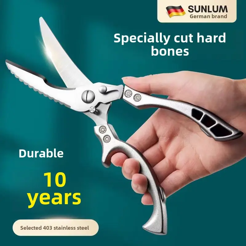 Heavy Duty Kitchen Scissors Germany – Multi-Purpose Stainless Steel Food Scissors For Cutting Chicken Bones, Fish, Meat, Herbs – Professional Cooking Shears