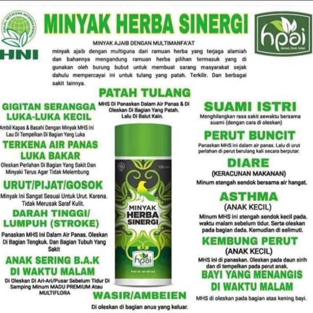 minyak herba sinergi MHS minyak ajaib minyak butbut minyak pijat urut Tubuh Wanita pria Punggung bPayudara bebas silikon 24 bulan Tangan badan kaki 3