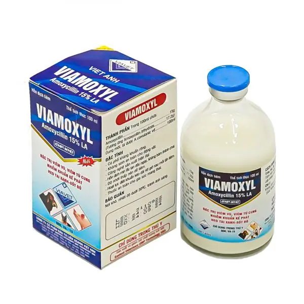 VIAMOXYL 15% LA - ĐẶC TRỊ BỆNH VIÊM VÚ, VIÊM TỬ CUNG, NHIỄM KHUẨN KẾ PHÁT HEO TAI XANH-SỐT ĐỎ