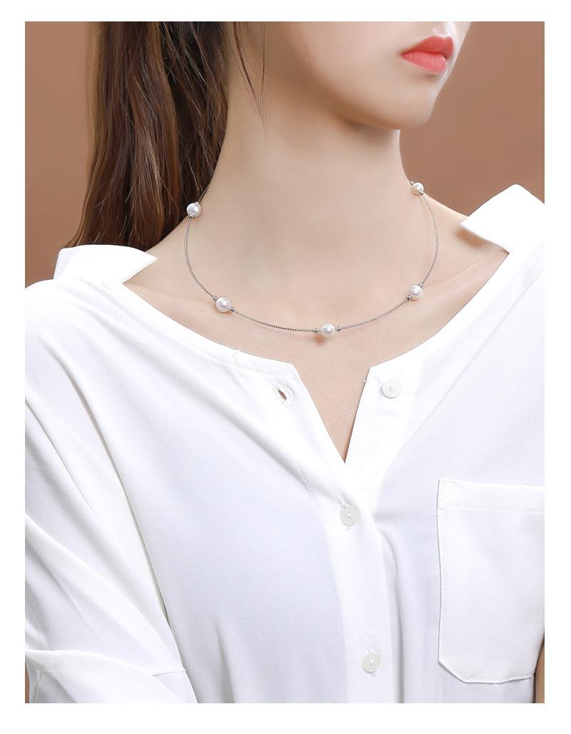Product Introduction of Freshwater Pearl Choker S925 Sterling Silver Baroque Necklace for Women, Light Luxury Style, Starry Sky Adjustable Collarbone 4