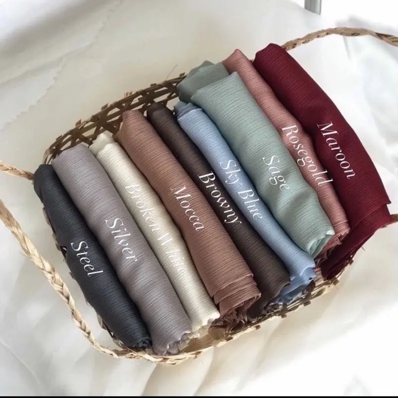 Hijab pasmina silk credenza premium jilbab malaysia fashion wanita muslimah ootd viral motif polos promo diskon cod 6