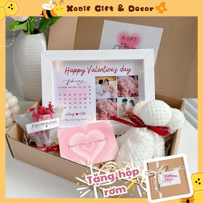 [TẶNG HỘP + RƠM] Khung ảnh để bàn thiết kế làm quà tặng 8/3, valentine, sinh nhật, quà tặng người yêu 0