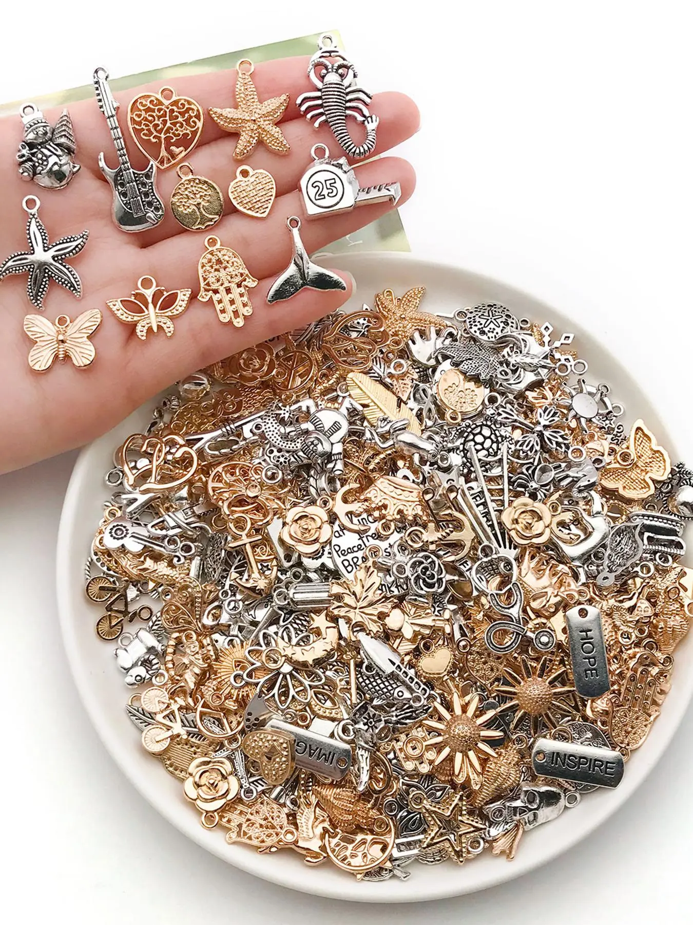 Random Mixed Color Charms Pendants, Fashionable Jewelry Making Accessories for Bracelet & Necklace & Earrings, DIY Jewelry Making Supplies