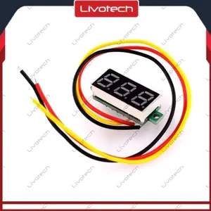 LIVO Voltmeter Mini DC 0-100V Digital Volt Meter Panel 3 Wire 0.28" Tidak menggunakan frame