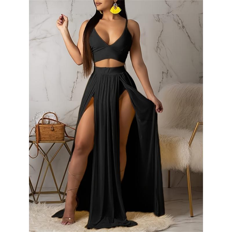 Deep V-Neck Sexy Two Piece Set 