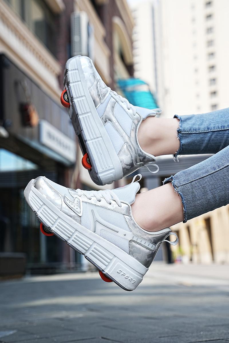 Product Introduction of Huiluo Heelys Skates Rollerskate LED Light Shoes with Shoelace Wheels Factory Direct Sales Order 12