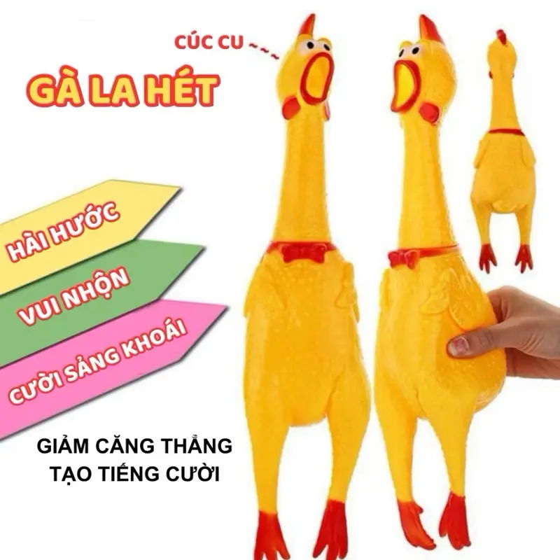 Đồ chơi con gà la hét, gà bóp kêu hài hước vui nhộn 0