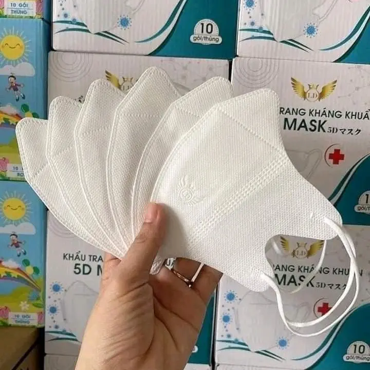 Thùng 400 cái khẩu trang 5D Linh Đan cho người lớn Phụ Kiện Women Voi 7